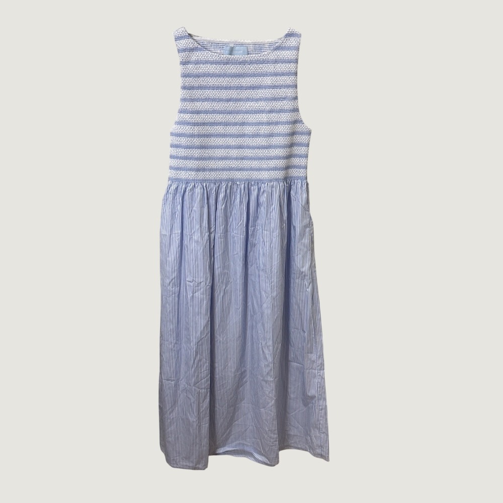 Hill House Home The Nap Dress Blue White Striped XL Cottagecore Coastal Preppy